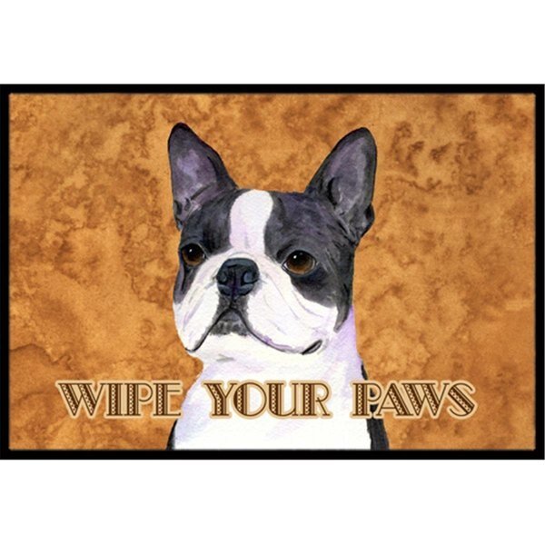 18 X 27 In. Boston Terrier Wipe Your Paws Indoor Or Outdoor Mat, Carolines Treasures, Mfr#: CA74618